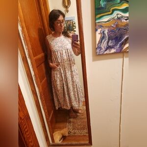 Vintage 1980s Laura Ashley Floral Pinafore USA size 8 UK size 10